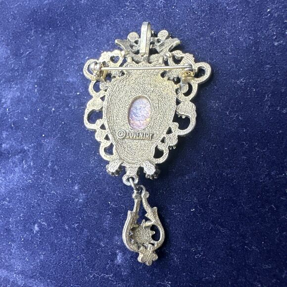 Vintage Sarah Coventry‎ CONTESSA Brooch Pin Faux Opal & Rhinestone - Picture 4 of 7